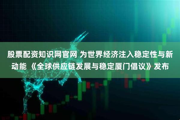 股票配资知识网官网 为世界经济注入稳定性与新动能 《全球供应链发展与稳定厦门倡议》发布