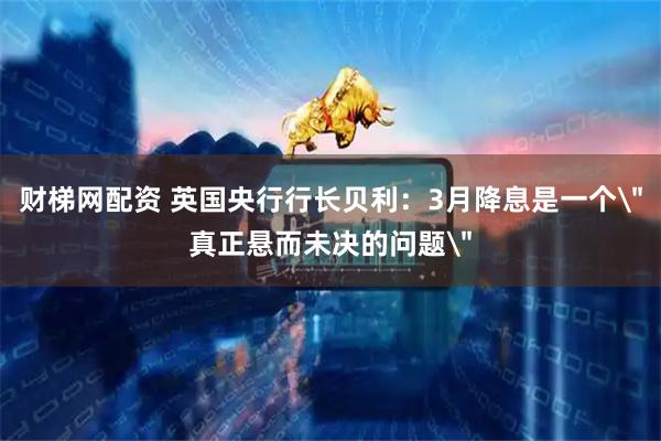 财梯网配资 英国央行行长贝利：3月降息是一个＂真正悬而未决的问题＂